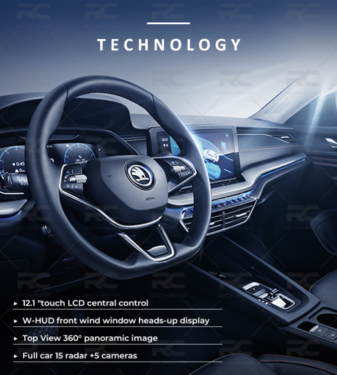 12.1"touch LCD central control W-HUD front wind window heads-up display Top View 360° panoramic image Full car 15 radar +5 cameras